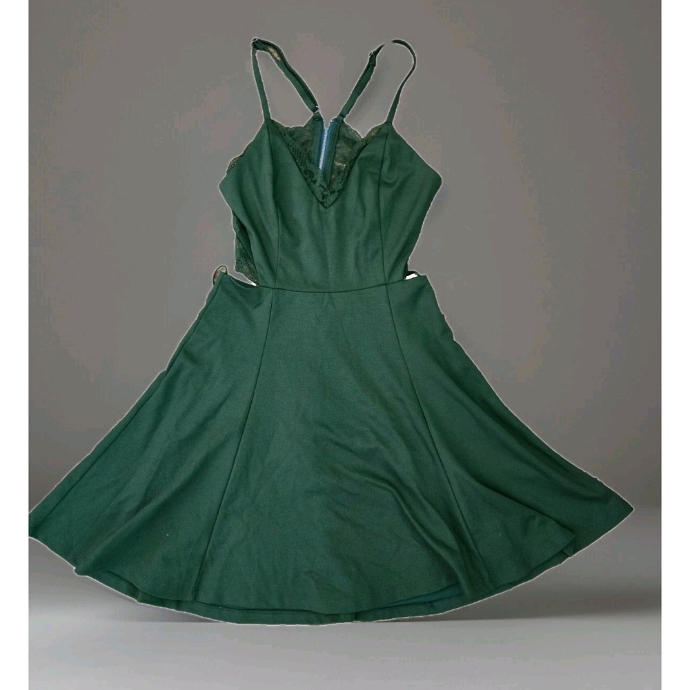 Lush Women's Green Dress Small Lace‎ Zipper Back Cocktail Wedding Graduation